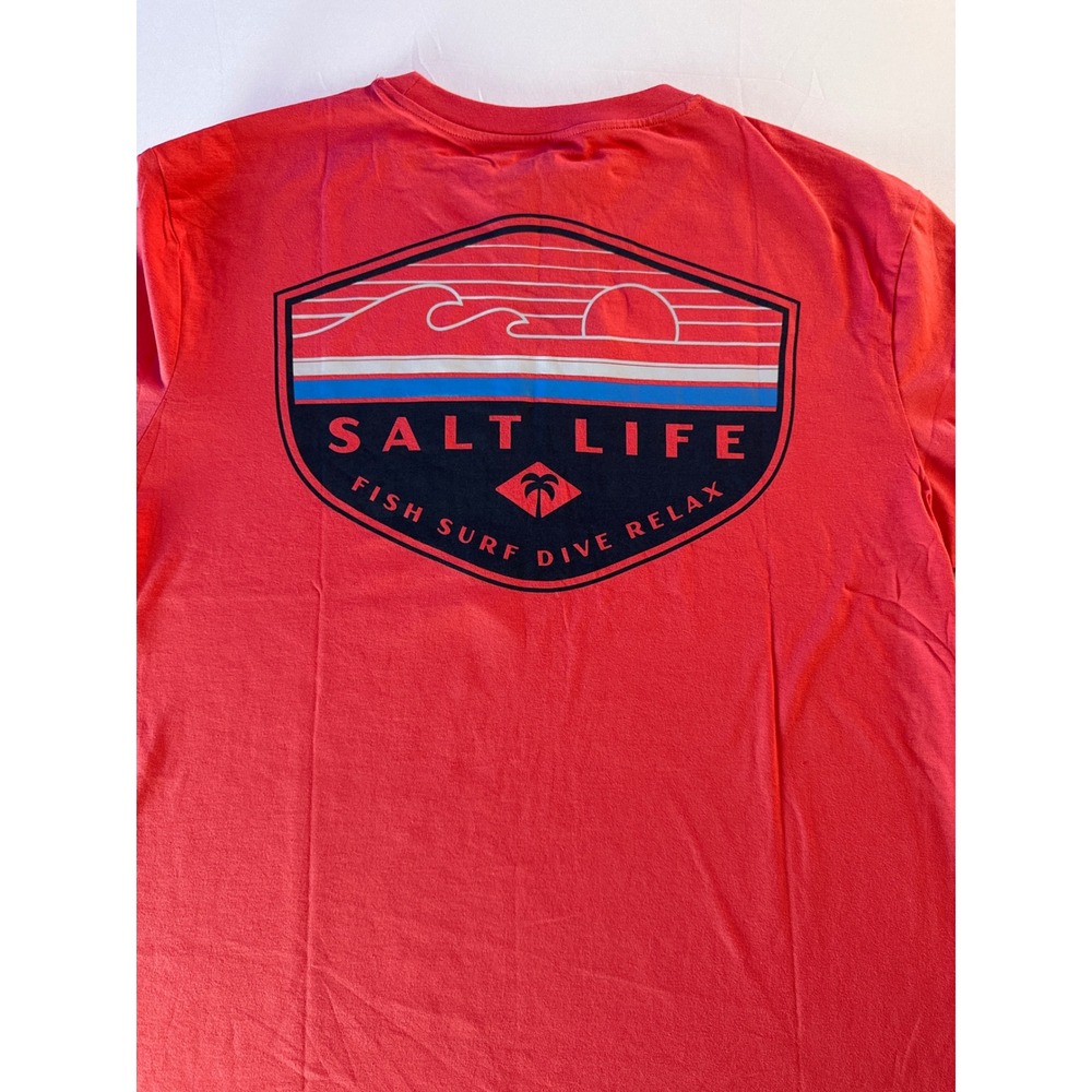 Salt Life Mens L Coral Graphic T Shirt Live Salty Beach Fishing NWT